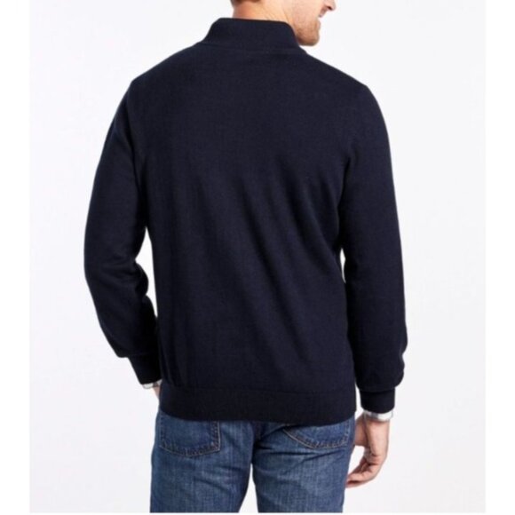 LL Bean Cotton Cashmere Super Soft Lightweight Preppy Sz XL Polo Sweater Green - Picture 2 of 6